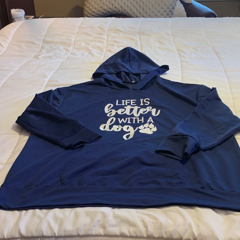 Women's Navy Blue Dog Lover Hoodie